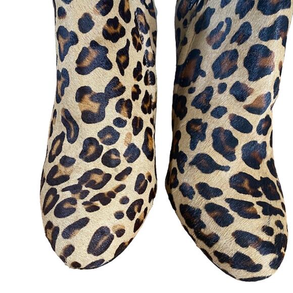 Aldo The Gaunt Tan Leopard Calf Hair Heeled Ankle Booties Women Sz 40 - Picture 8 of 12